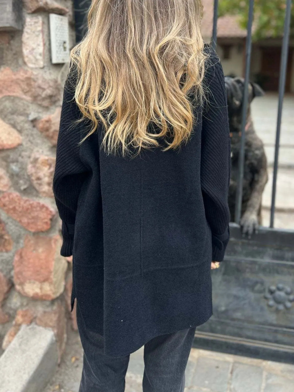 Full Size Texture Knit Longline Coat Plus (10)