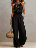 Smocked Halter Neck Wide-leg Jumpsuit (5)