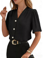 V-neck Button-down Shirt (13)