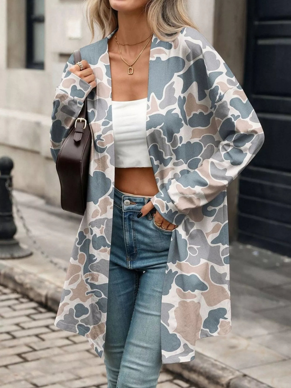 Printed Open Front Cardigan (11)