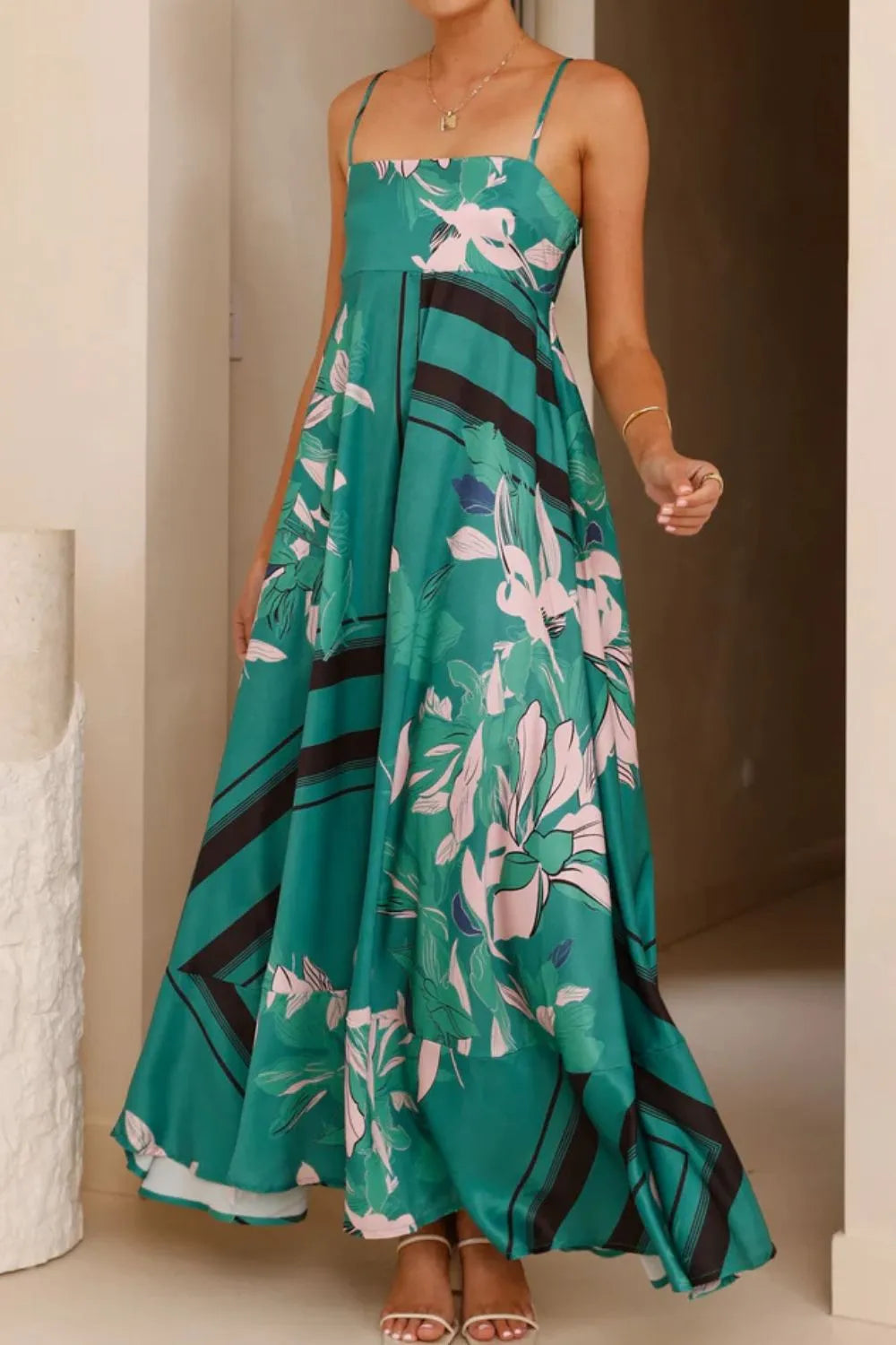 Printed Square Neck Cami Maxi Dress (28)