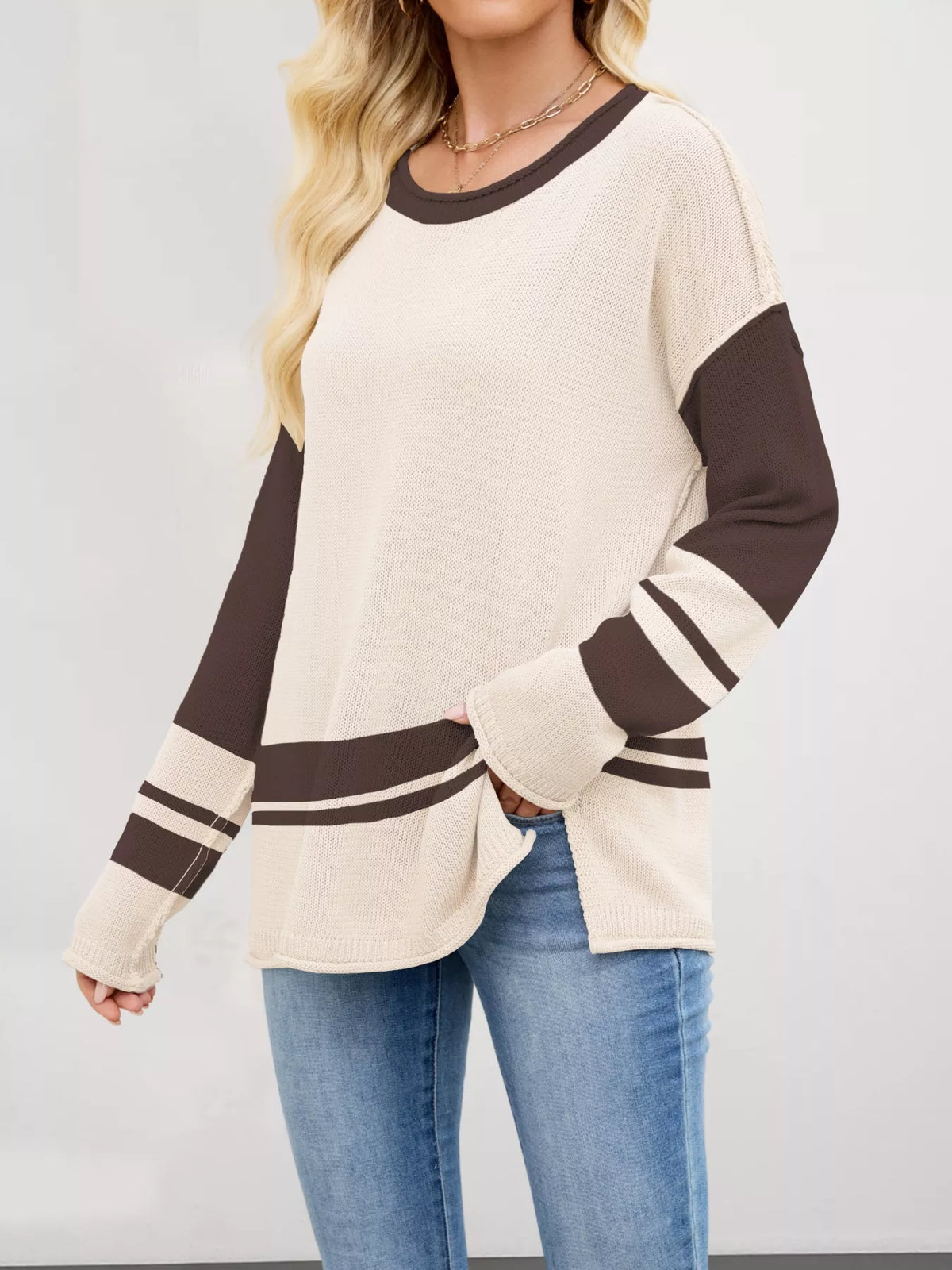 Block Side Slit Sweater (17)