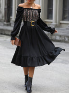 Square-neck Cinched Midi Dress photo 11
