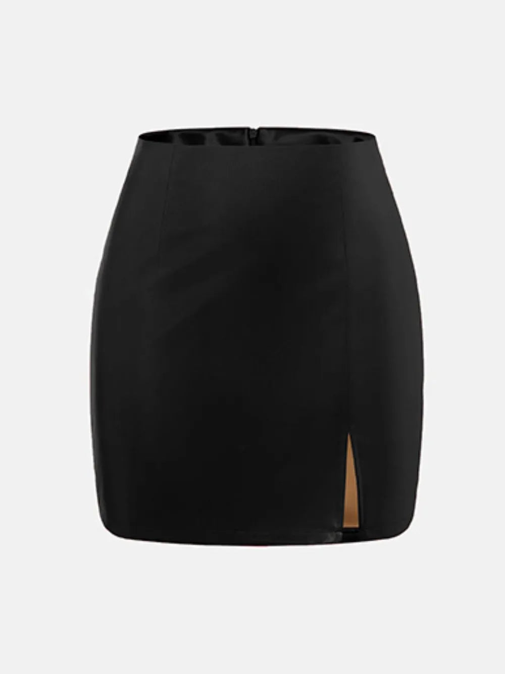 Slit Mini Skirt Zipper (4)