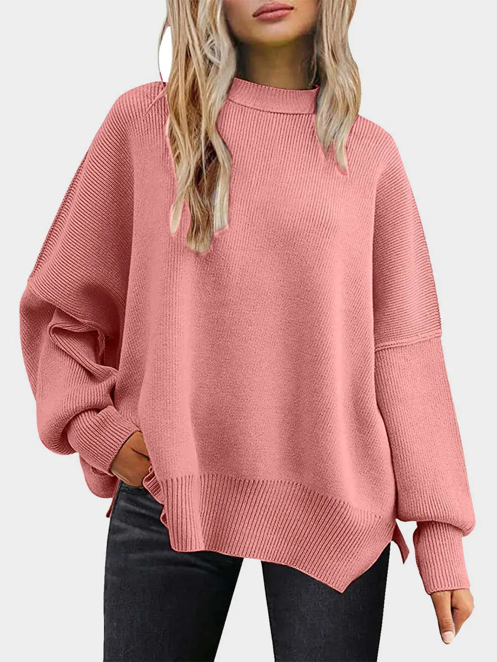 Round Neck Long Sleeve Sweater (21)