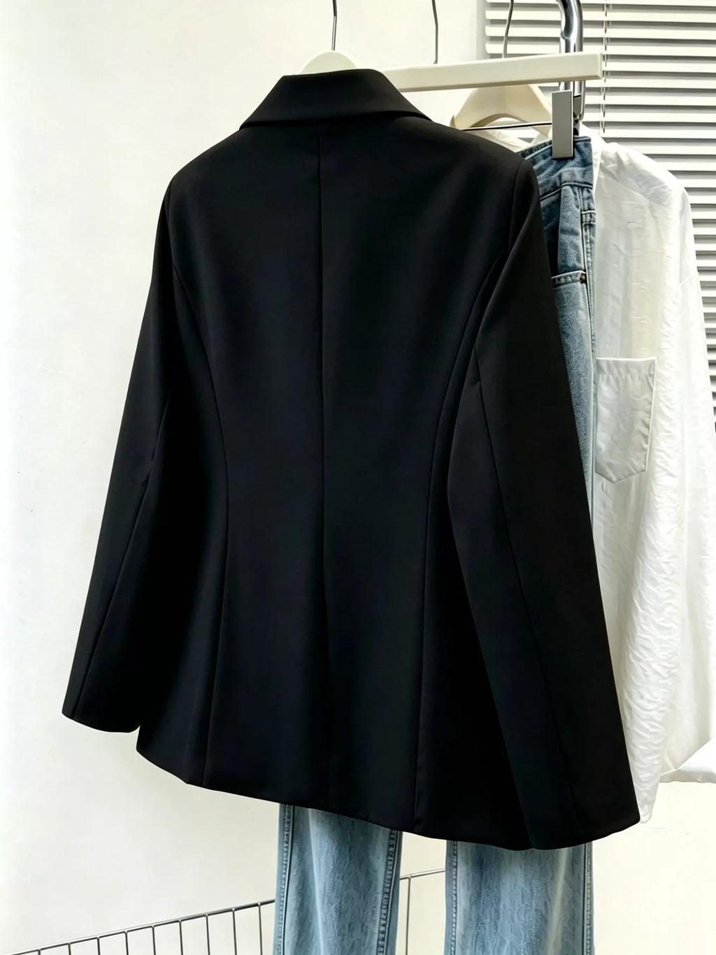 Full Size Single-breasted Lapel Collar Blazer Plus (11)