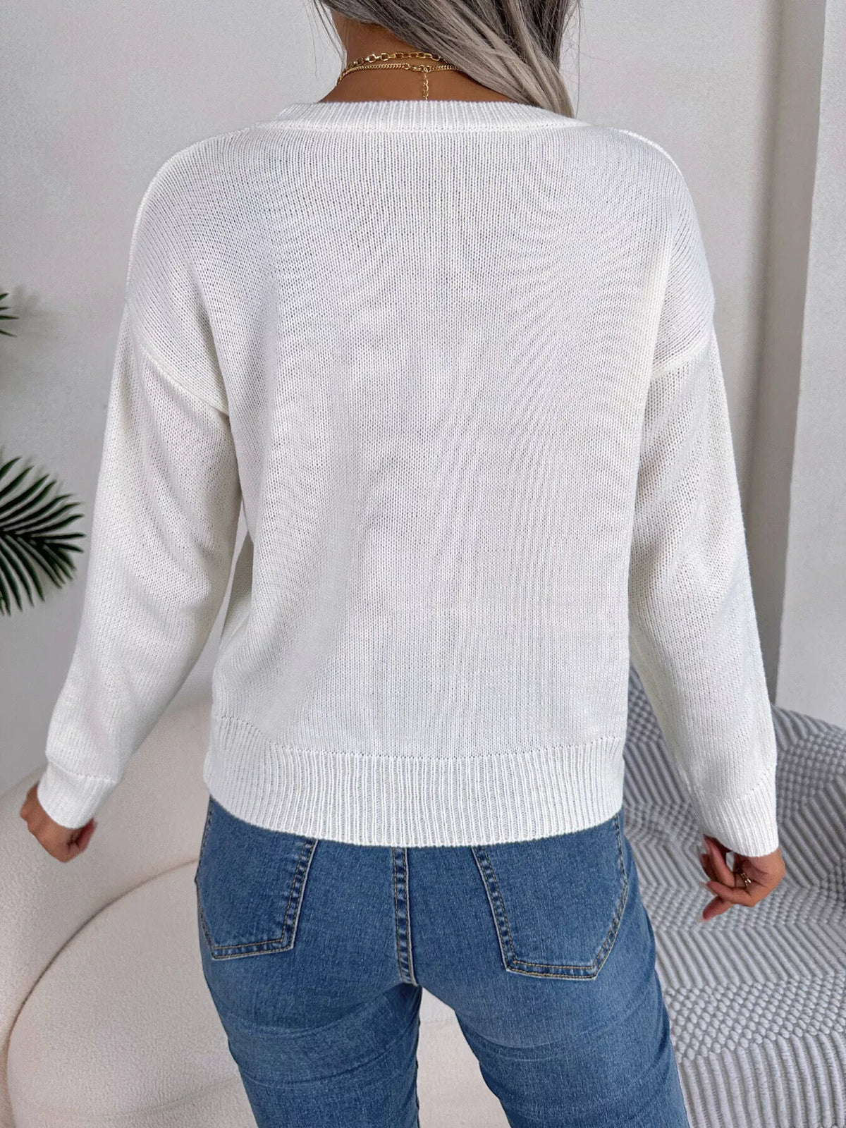 Cable Knit Heart Round Neck Sweater (19)