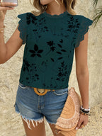 Lace Trim Sleeveless Blouse (16)