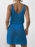 Crochet Knit Cover Up Mini Dress (19)