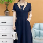 Plus Size Short Sleeve Mid-length Dress photo 4