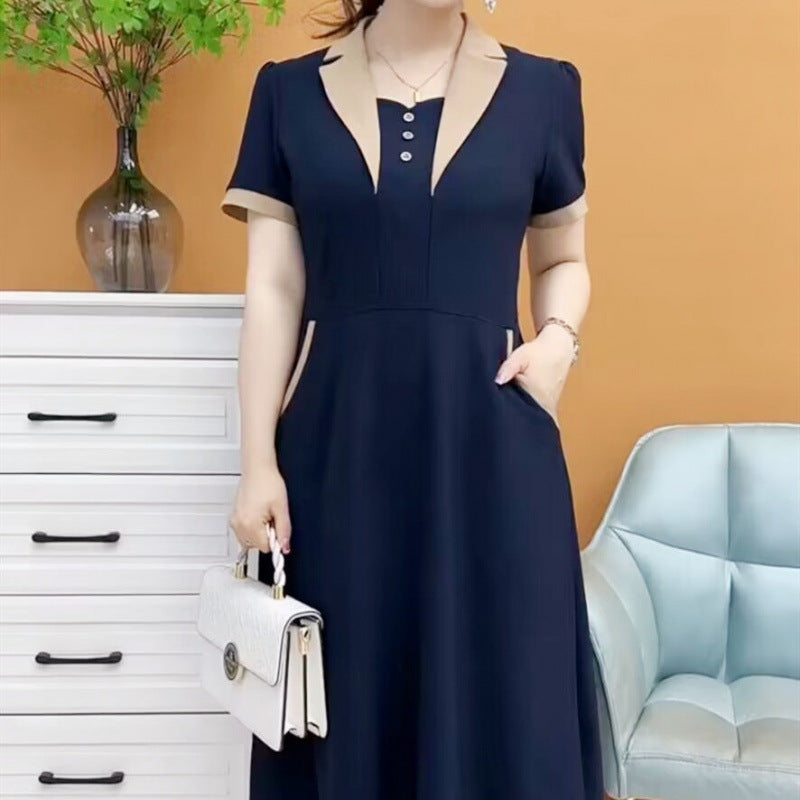 Plus Size Short Sleeve Mid-length Dress photo 4