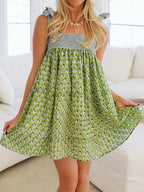 Printed Tie Shoulder Mini Cami Dress (6)