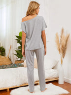 Boat Neck Top Pants Lounge Set (6)