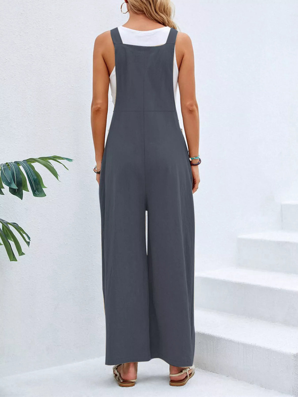 Full Size Casual Wide-leg Overalls Pockets Plus (6)