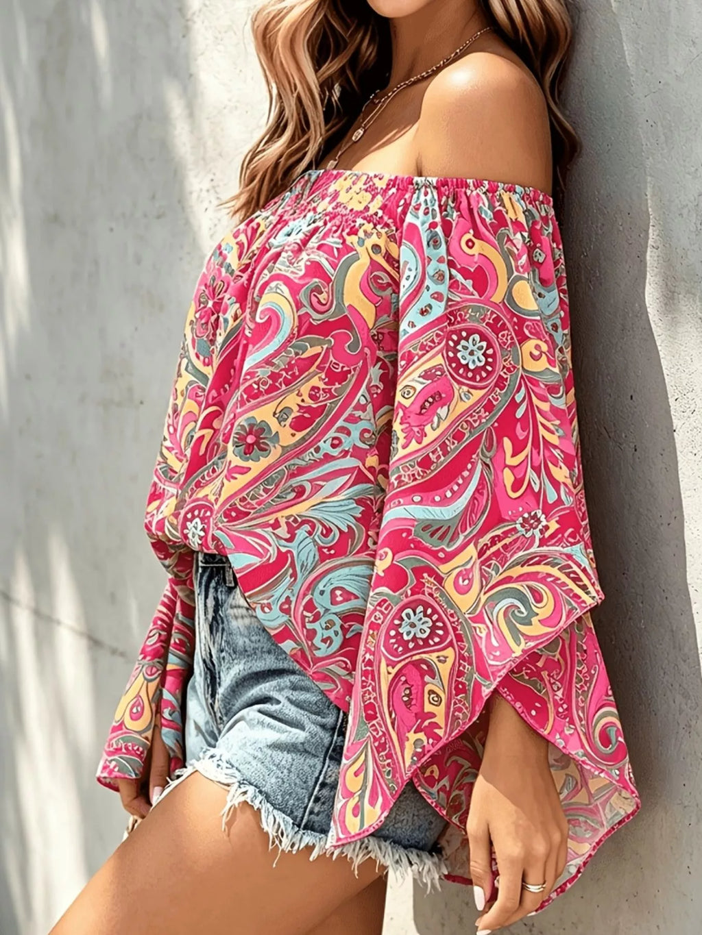 Printed Off Shoulder Blouse (7)