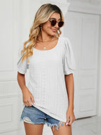 Ruched Notched Long Sleeve T-shirt (20)