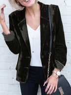 Button Up Lapel Collar Blazer (5)