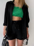 Button Up Shirt Shorts Set (5)