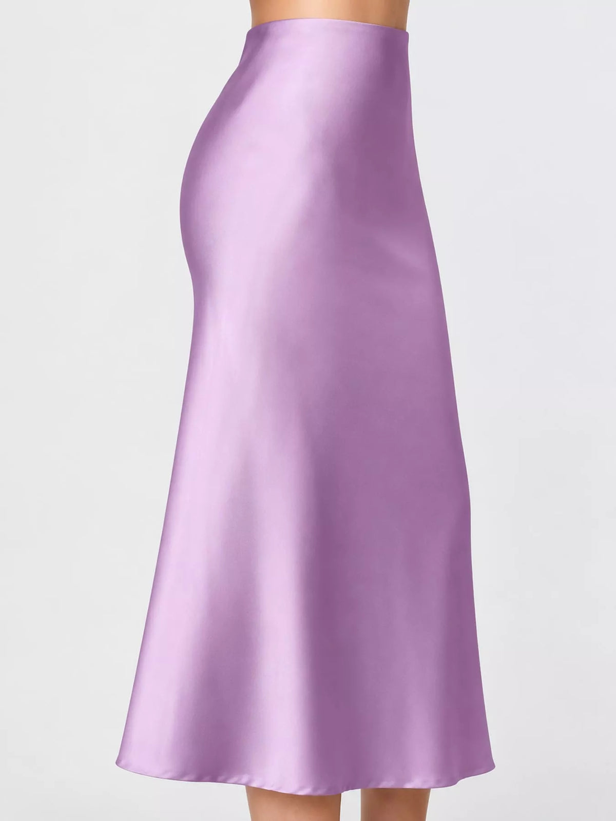 High-waisted Satin Midi Skirt (36)
