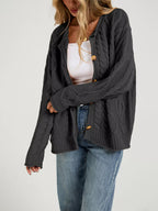 Cable-knit Button-down Cardigan (6)