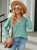 V-neck Long Sleeve T-shirt (16)