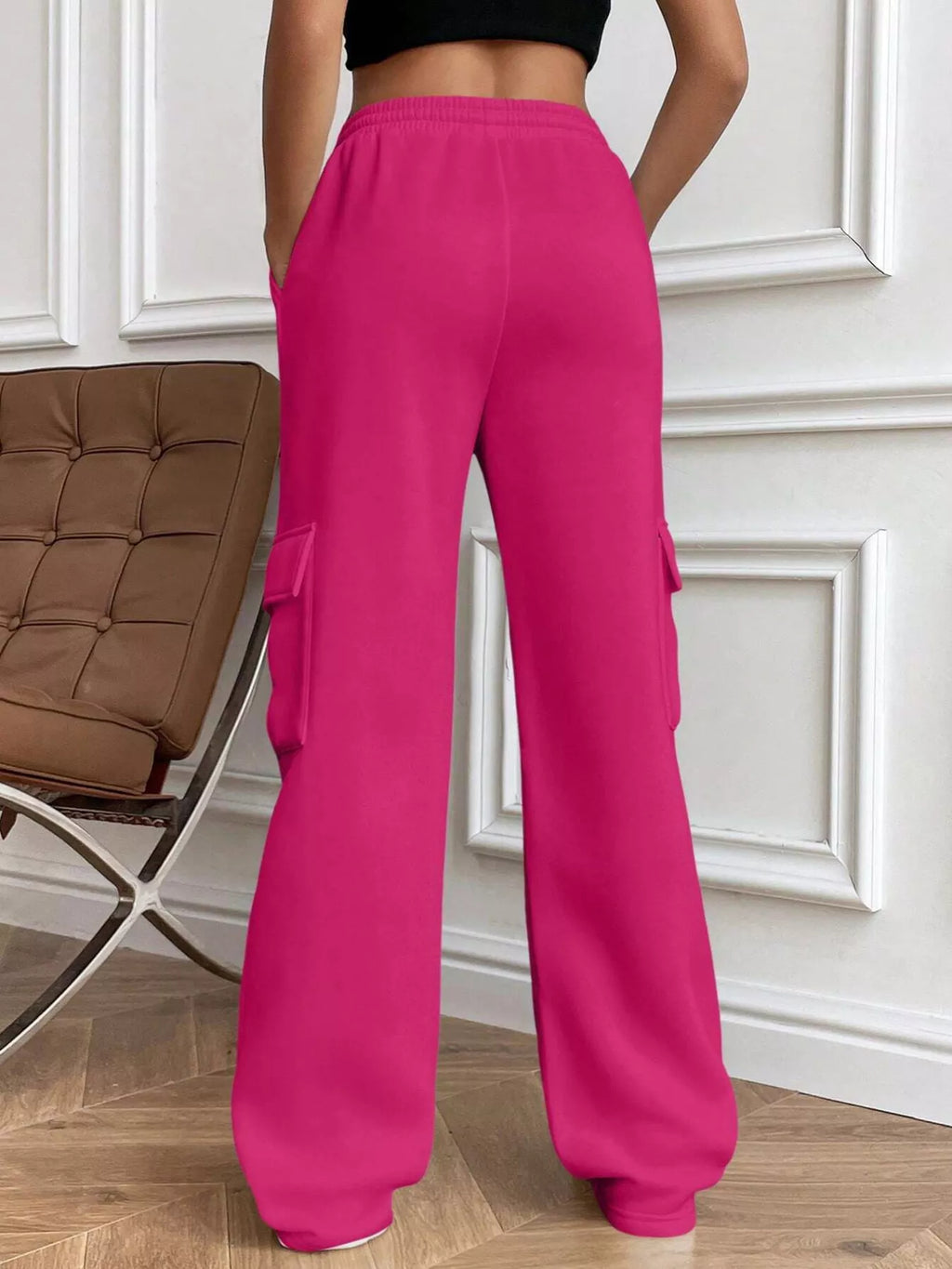 Relaxed Fit Pants Drawstring Waist (24)