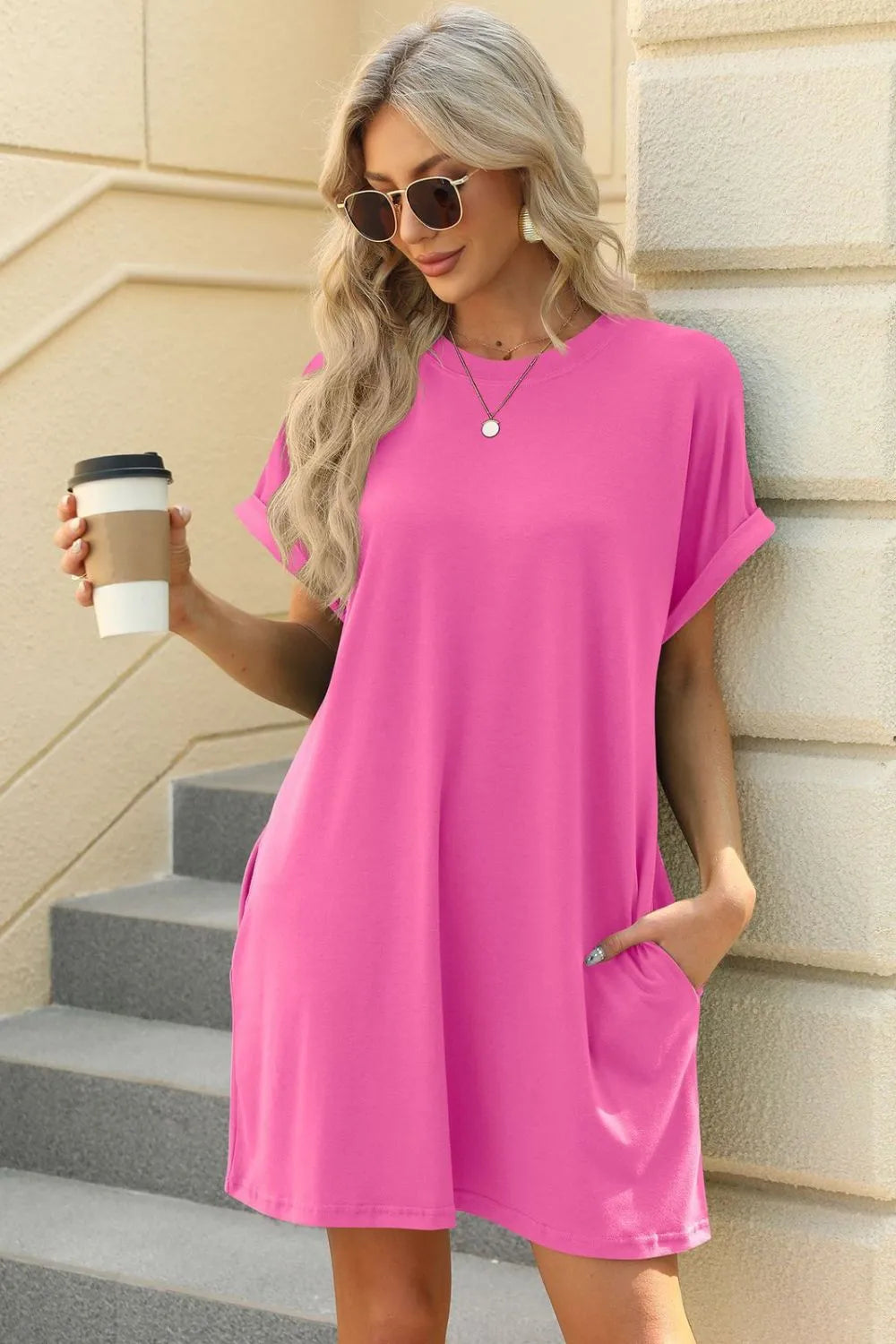 Short Sleeve Mini Dress Pockets (3)