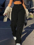 Full Size High-waisted Cargo Pants Plus