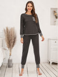 Round Neck Top Pants Lounge Set