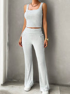 Square Neck Tank Drawstring Pants Set (14)