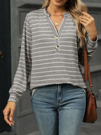 Striped Henley T-shirt Button Detail (16)
