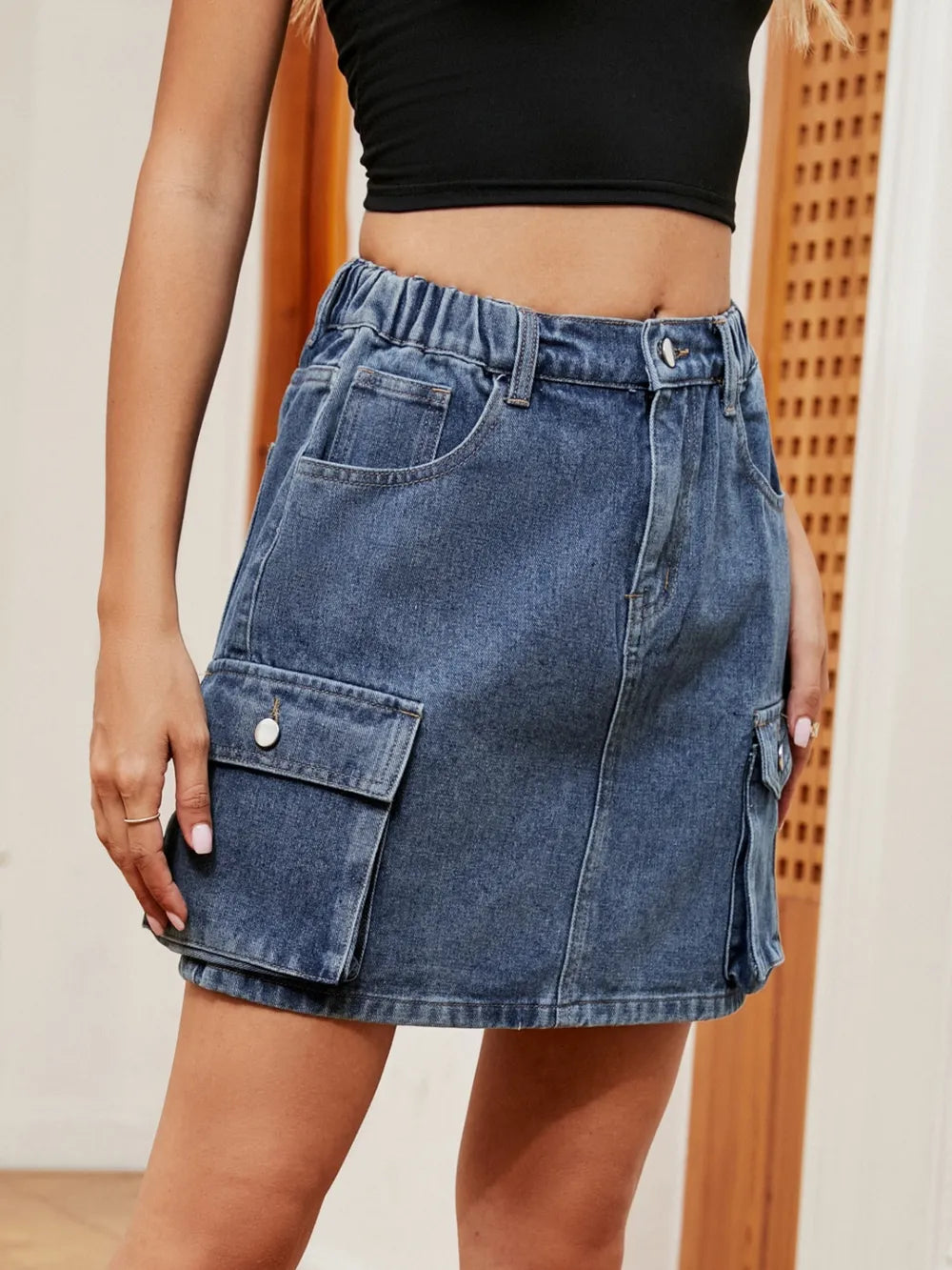 High Waist Denim Skirt (3)