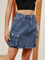High Waist Denim Skirt (3)