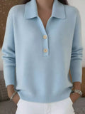 Ribbed Knit Button Detail Sweater