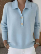 Ribbed Knit Button Detail Sweater