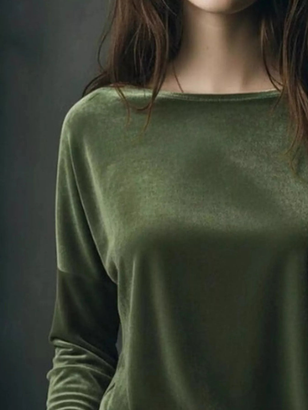 Full Size Velvet Long Sleeve T-shirt Plus (8)