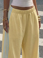 High-waisted Wide-leg Track Pants Side Stripes (2)