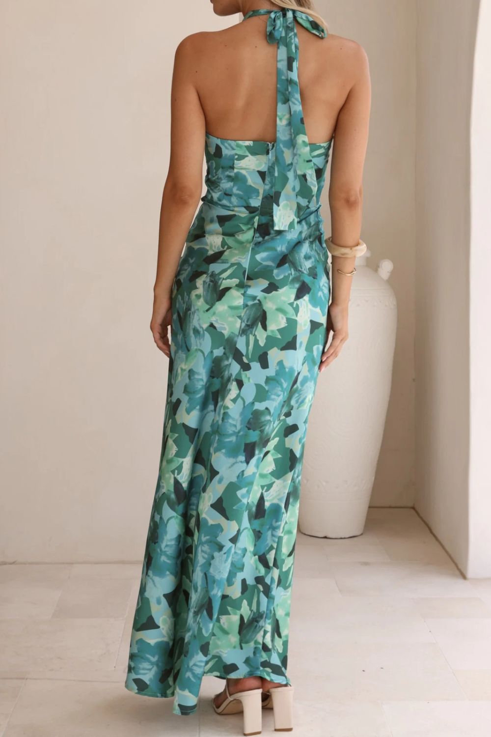 Floral Print Halter Neck Maxi Dress (24)