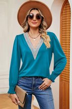 V-neck Long Sleeve T-shirt (11)