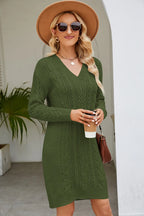Cable-knit Long Sleeve Sweater Dress (12)
