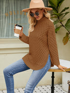 Mock Neck Slit Sweater (8)