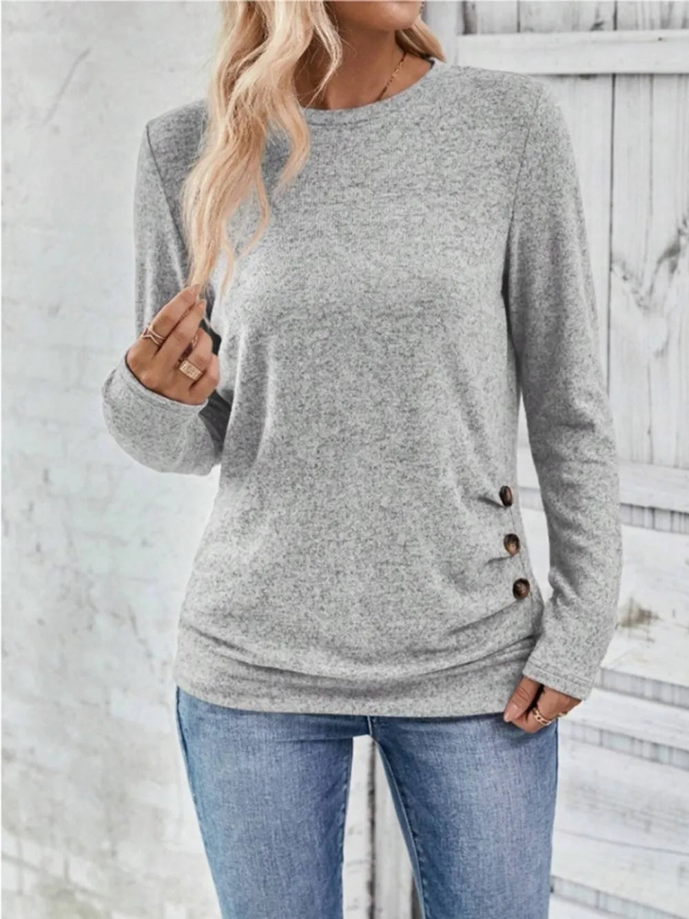 Round Neck Long Sleeve T-shirt