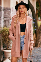 Collared Neck Button-up Cardigan Pockets