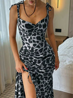 Ruched Slit Sweetheart Neck Cami Dress (3)