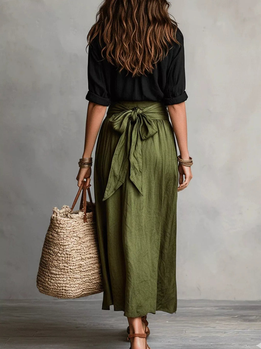 Full Size Button-down Shirt Skirt Set Plus (5)