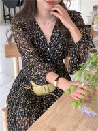Retro Elegance Chiffon Midi Dress photo 4