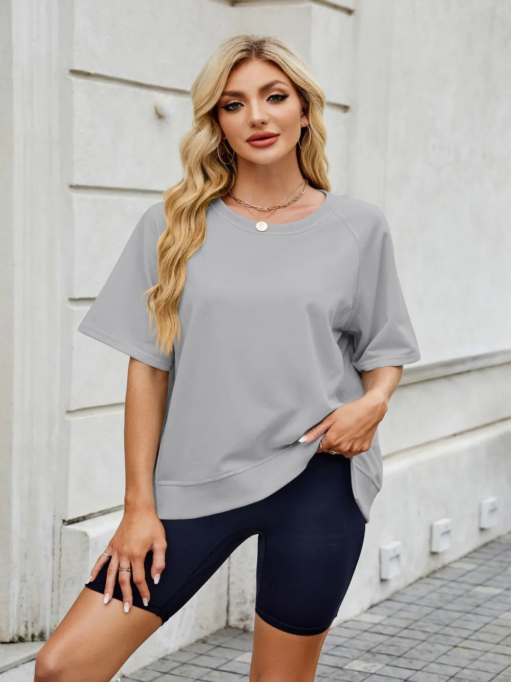 Round Neck Short Sleeve T-shirt (14)