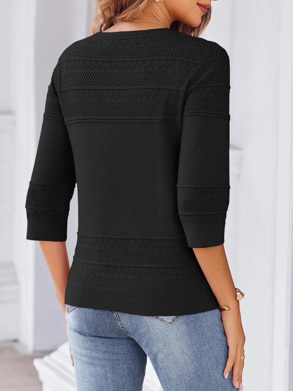 Button Up 3/4 Sleeve Cardigan (12)