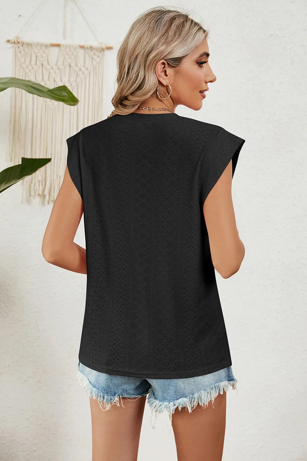 Eyelet Round Neck Tank (12)