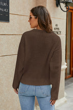 Openwork Surplice Long Sleeve Sweater (7)